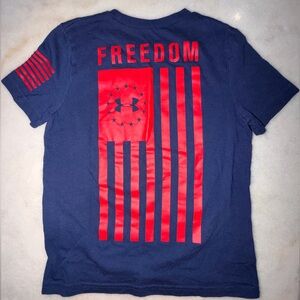 Under Armour Navy and Red Freedom Tee